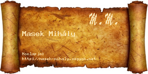 Masek Mihály névjegykártya